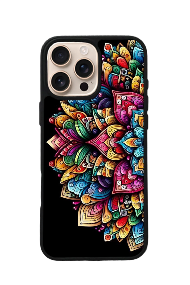 iPhone 15 Pro Max Uyumlu Mandala Tasarımlı Glossy Premium Kılıf