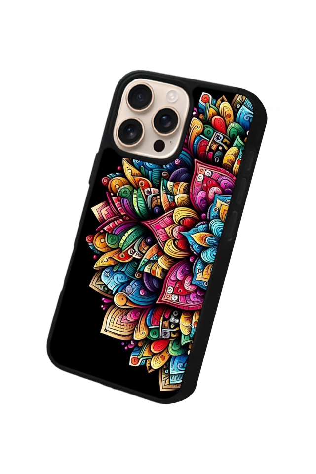 iPhone 15 Pro Max Uyumlu Mandala Tasarımlı Glossy Premium Kılıf