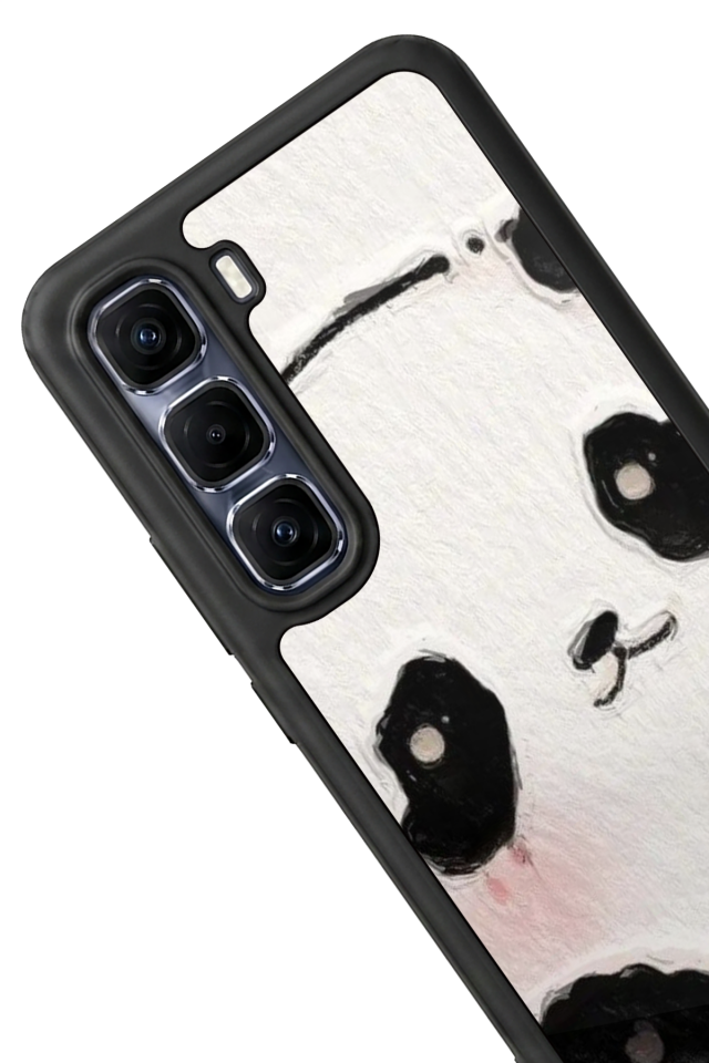 Infinix Hot 60 Pro Plus Uyumlu Panda Tasarımlı Glossy Premium Kılıf