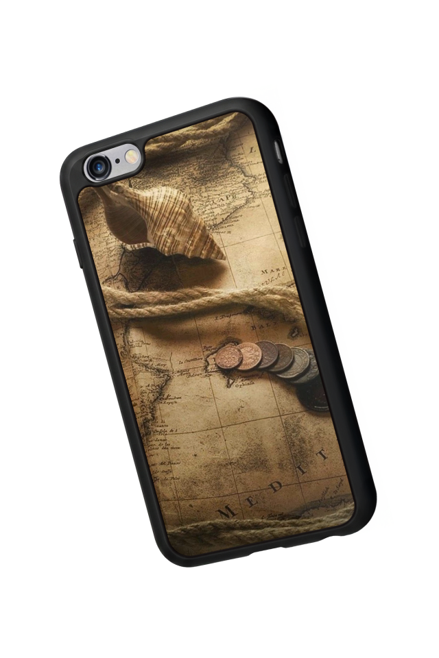 iPhone 6s Plus Uyumlu Pusula Tasarımlı Glossy Premium Kılıf