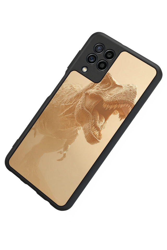 Samsung Galaxy M32 Uyumlu Dinazor Tasarımlı Glossy Premium Kılıf