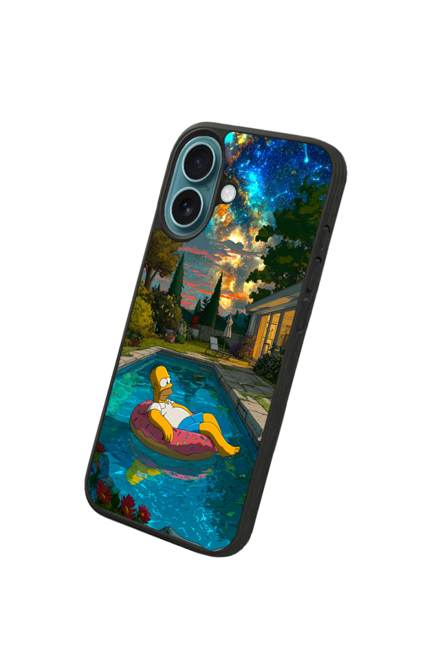 iPhone 16 Plus Uyumlu The Simpsons Tasarımlı Glossy Premium Kılıf