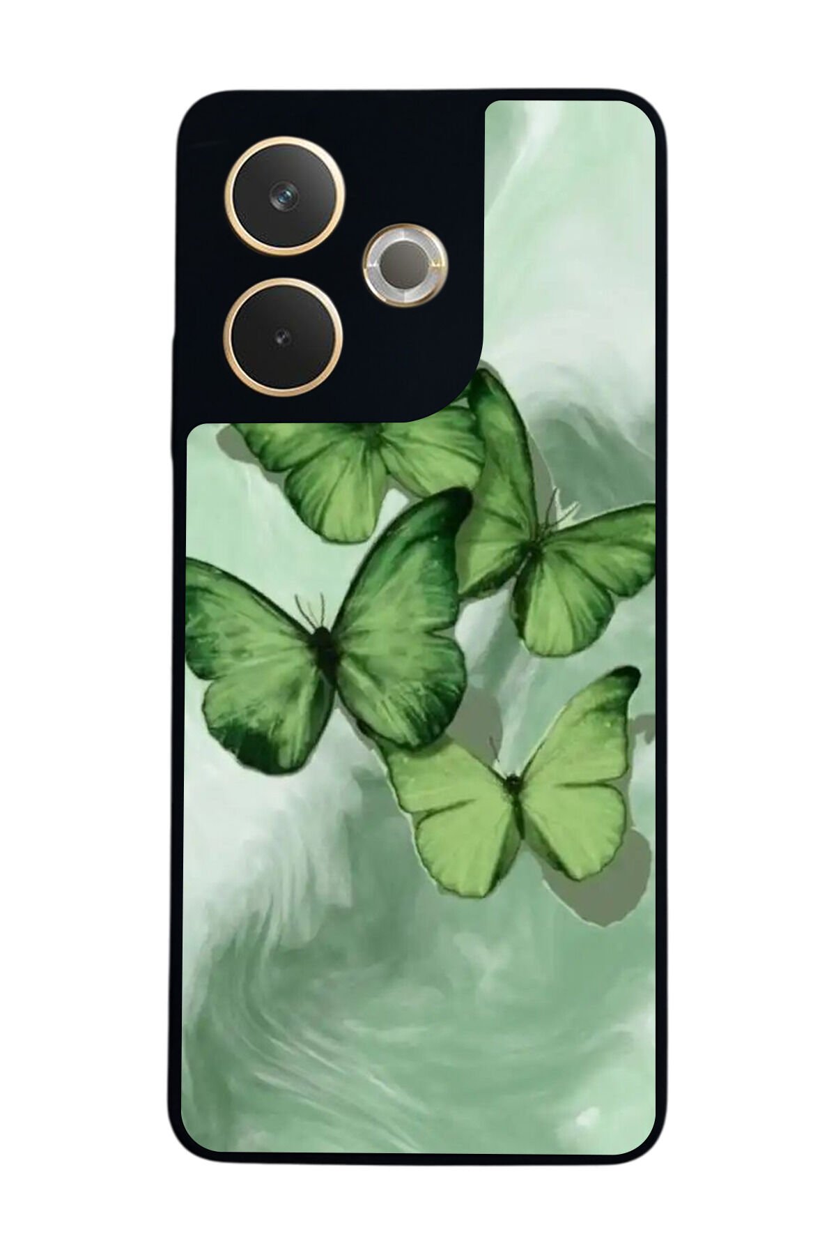 Oppo A5 Pro Uyumlu Kelebek Tasarımlı Glossy Premium Kılıf