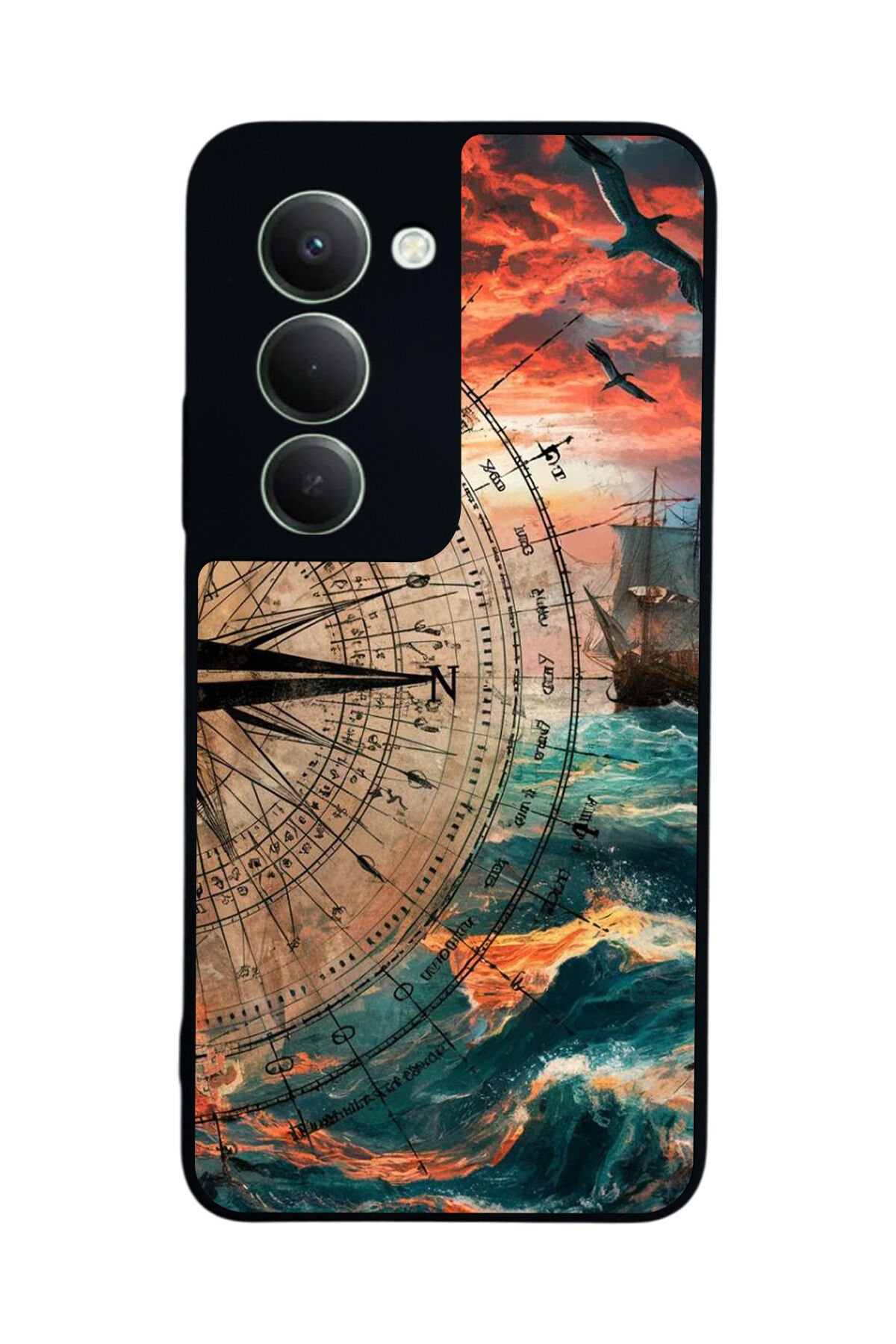 Xiaomi Redmi 15 5G Uyumlu Pusula Tasarımlı Glossy Premium Kılıf