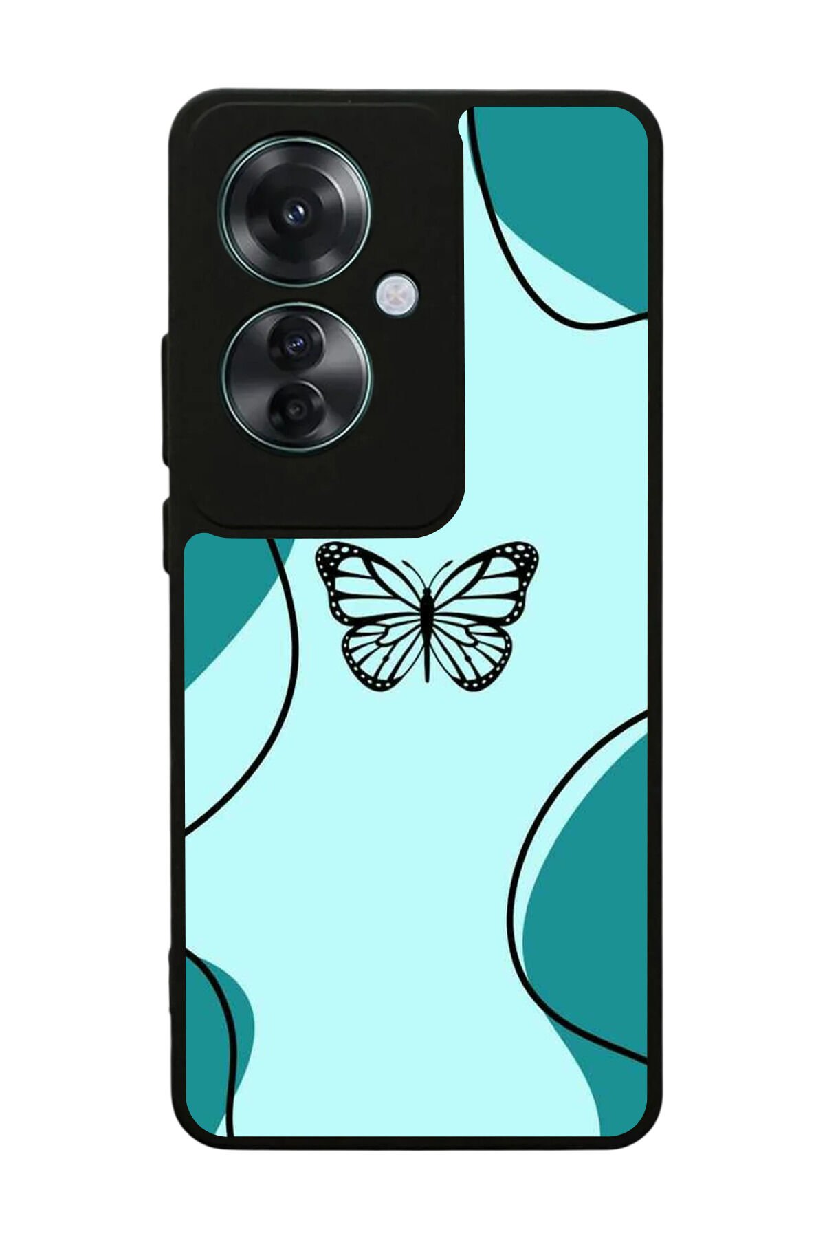 Oppo Reno 11F Uyumlu Kelebek Tasarımlı Glossy Premium Kılıf