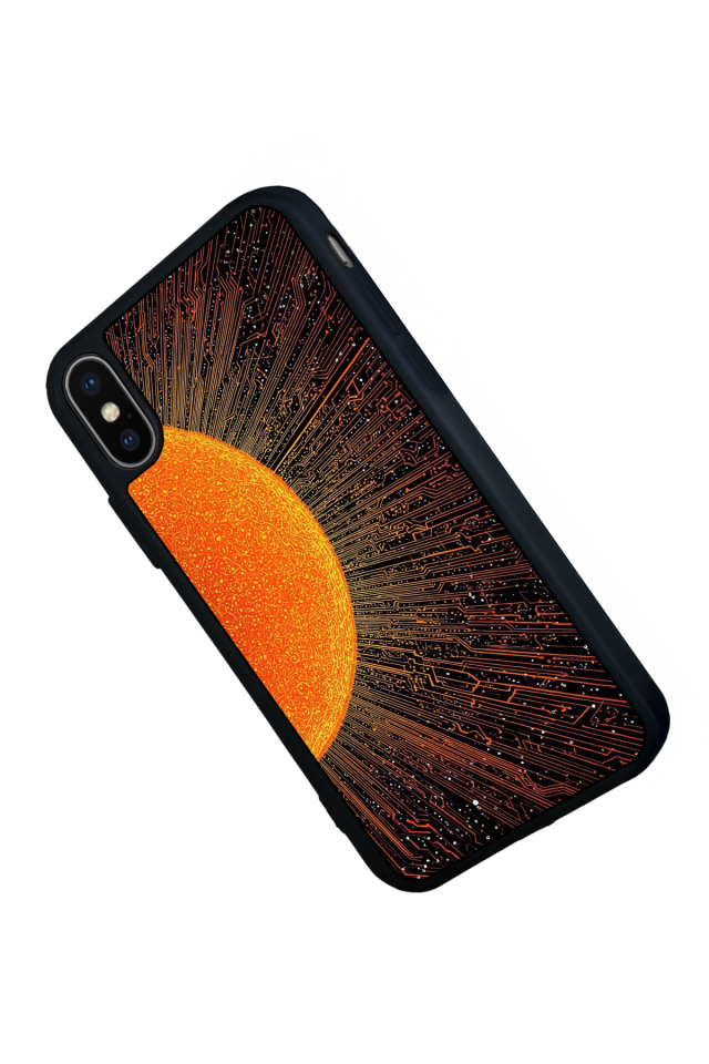 iPhone XS Max Uyumlu Güneş Tasarımlı Glossy Premium Kılıf