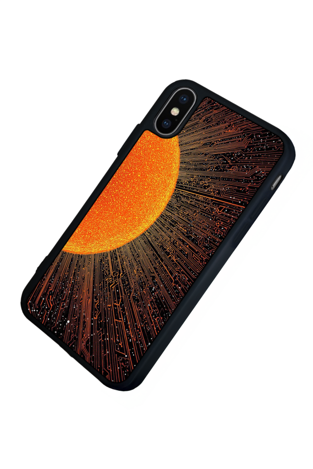 iPhone XS Max Uyumlu Güneş Tasarımlı Glossy Premium Kılıf