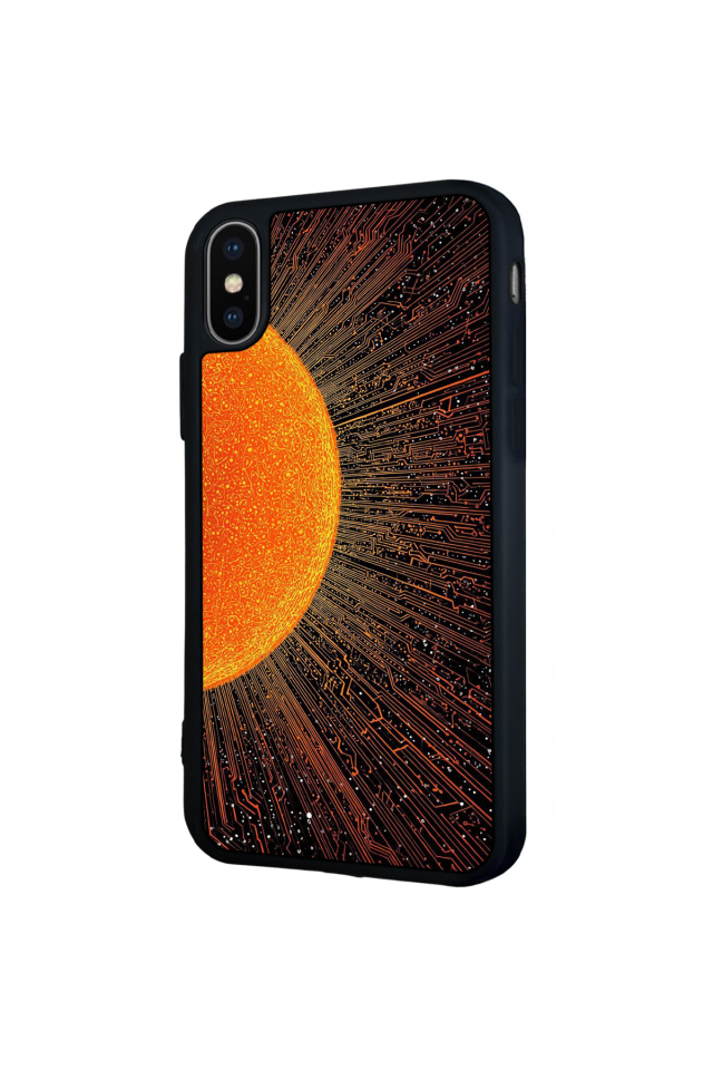 iPhone XS Max Uyumlu Güneş Tasarımlı Glossy Premium Kılıf