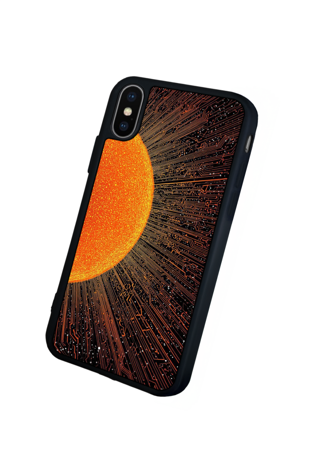 iPhone XS Max Uyumlu Güneş Tasarımlı Glossy Premium Kılıf