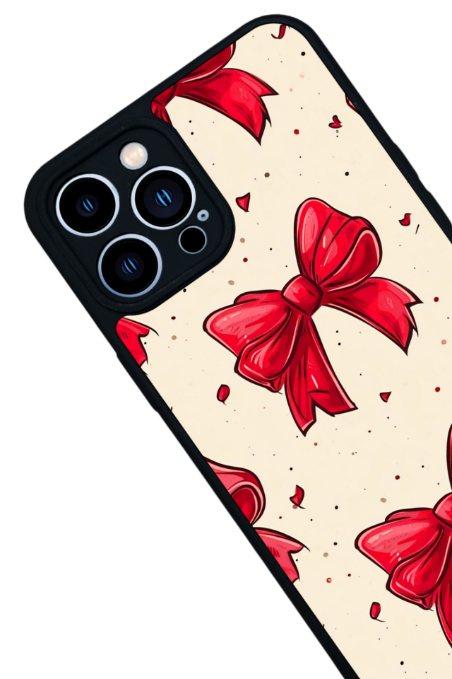iPhone 12 Pro Max Uyumlu Kurdele Tasarımlı Glossy Premium Kılıf