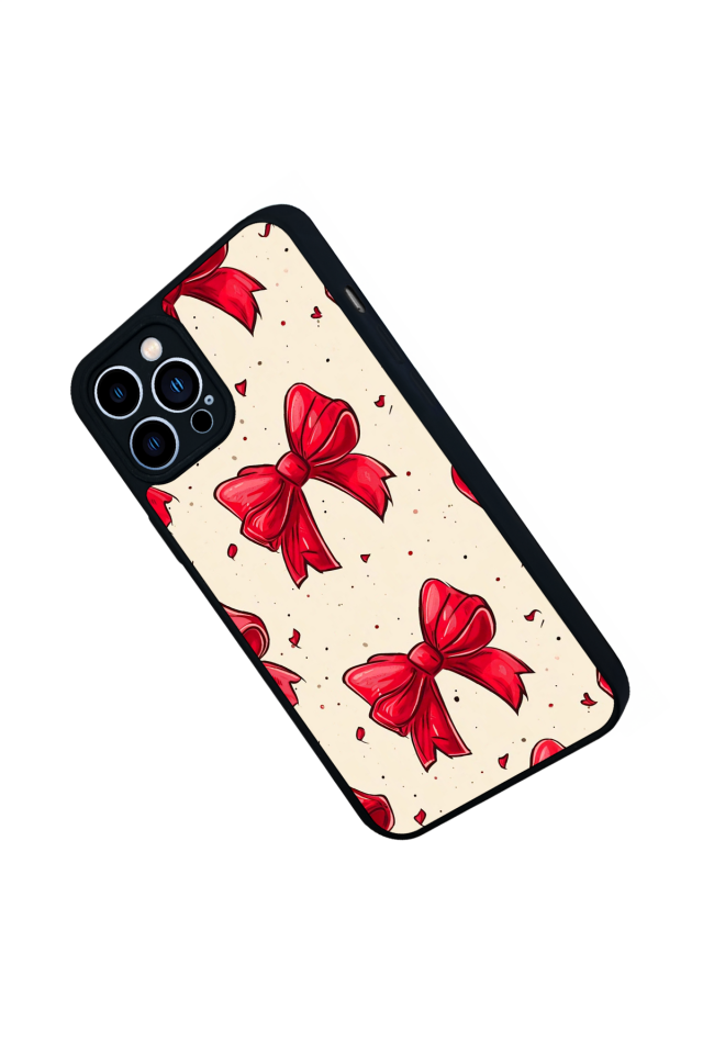 iPhone 12 Pro Max Uyumlu Kurdele Tasarımlı Glossy Premium Kılıf