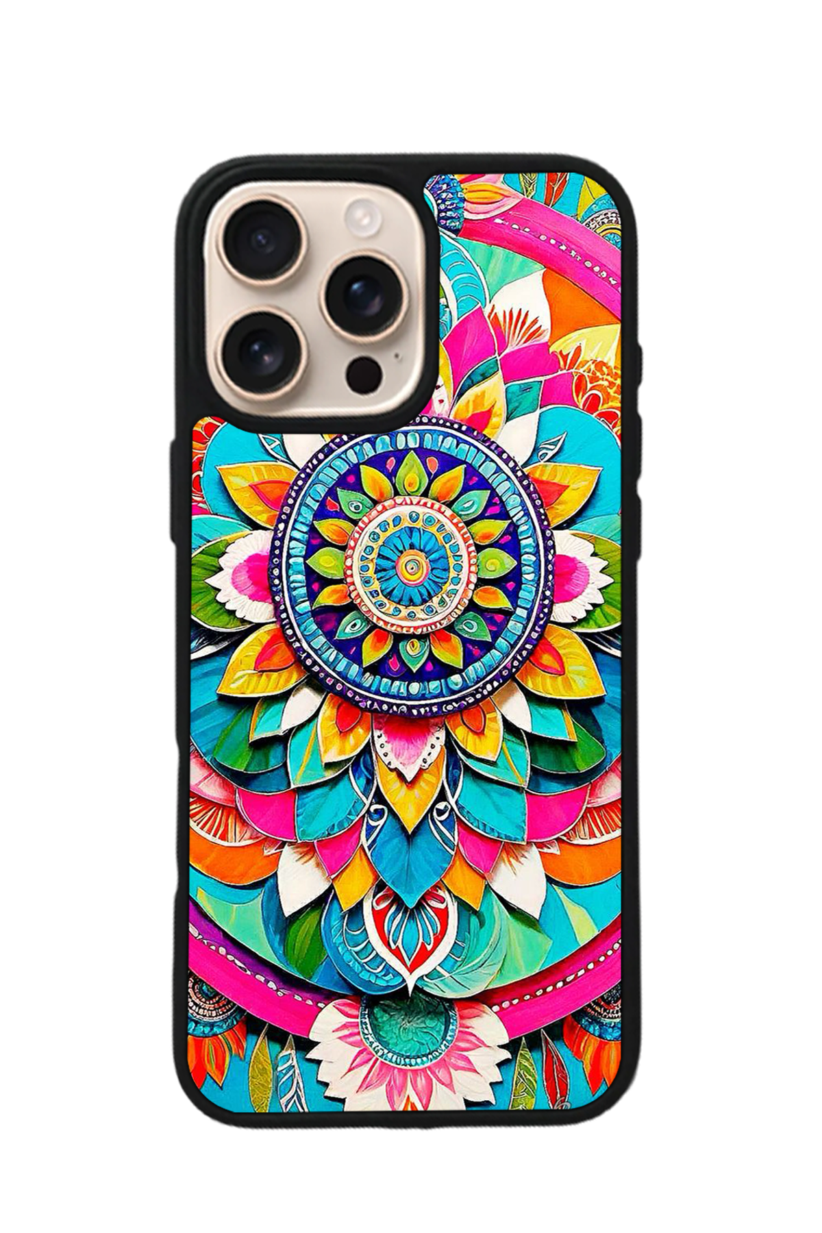 iPhone 15 Pro Max Uyumlu Mandala Tasarımlı Glossy Premium Kılıf