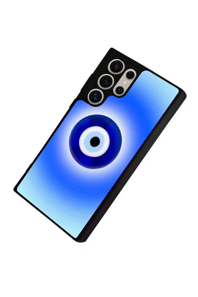 Samsung Galaxy S23 Ultra Uyumlu Nazar Tasarımlı Glossy Premium Kılıf