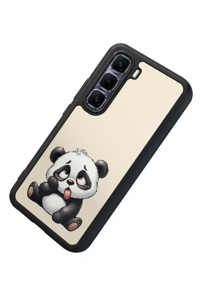 Infinix Hot 60 Pro Plus Uyumlu Panda Tasarımlı Glossy Premium Kılıf