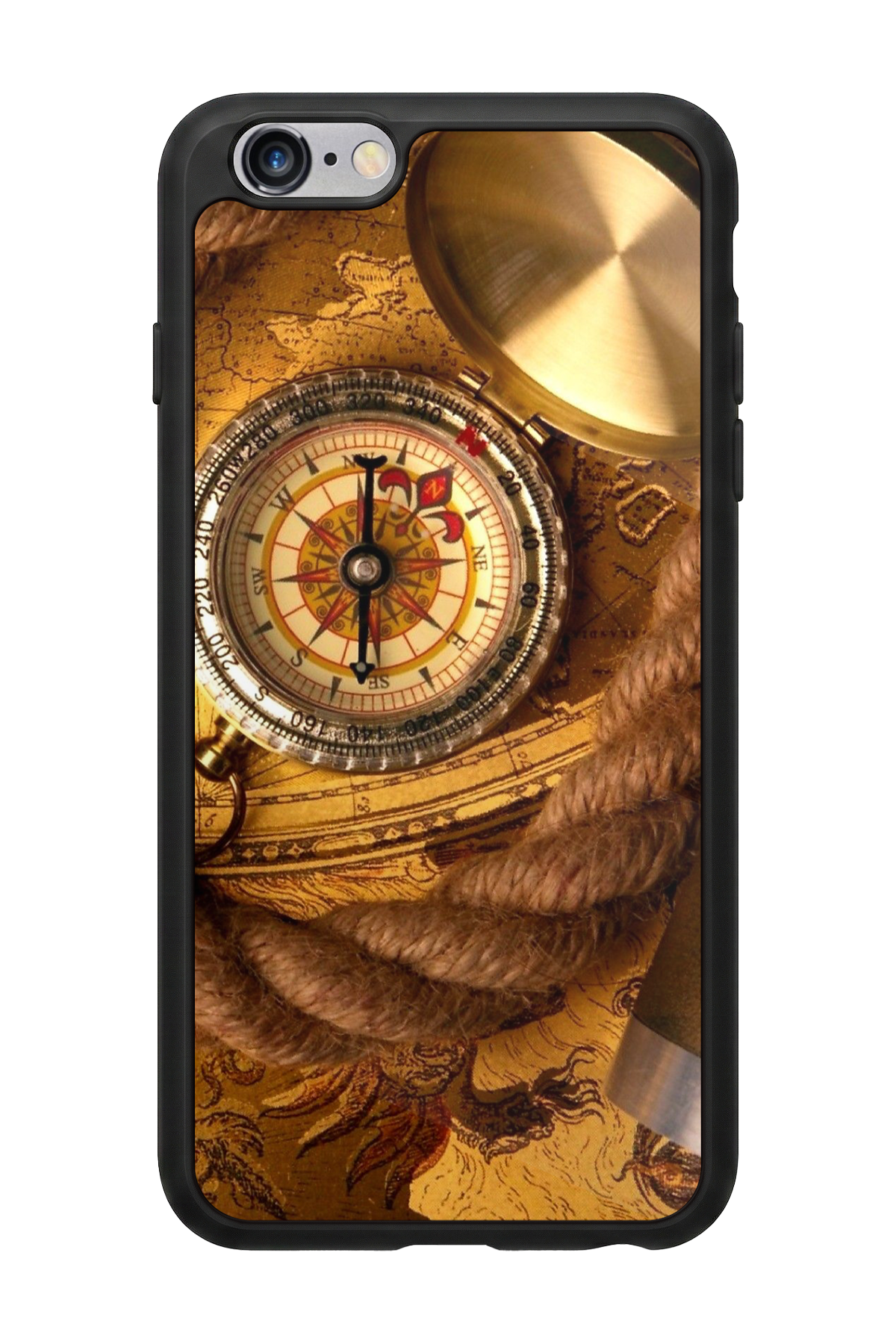 iPhone 6s Plus Uyumlu Pusula Tasarımlı Glossy Premium Kılıf