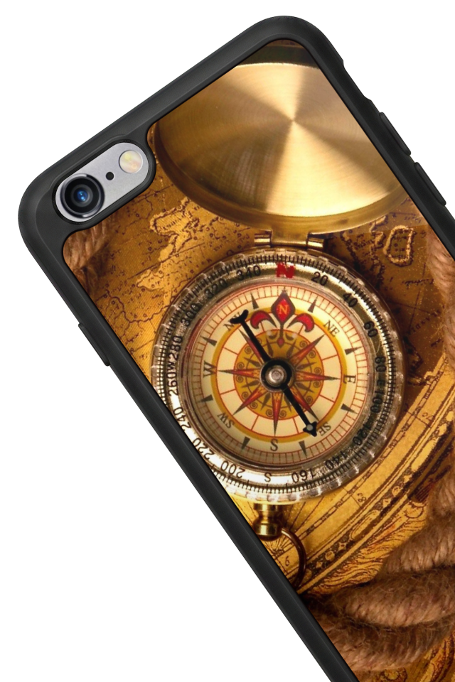 iPhone 6s Plus Uyumlu Pusula Tasarımlı Glossy Premium Kılıf