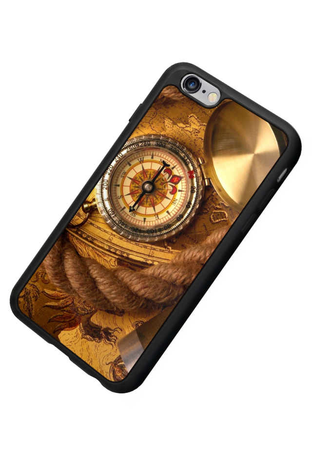 iPhone 6s Plus Uyumlu Pusula Tasarımlı Glossy Premium Kılıf