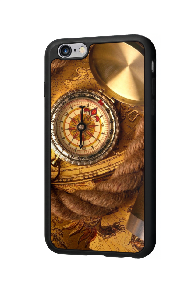 iPhone 6s Plus Uyumlu Pusula Tasarımlı Glossy Premium Kılıf