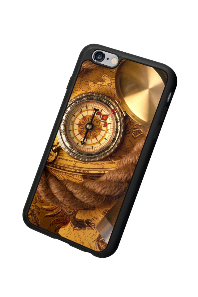 iPhone 6s Plus Uyumlu Pusula Tasarımlı Glossy Premium Kılıf