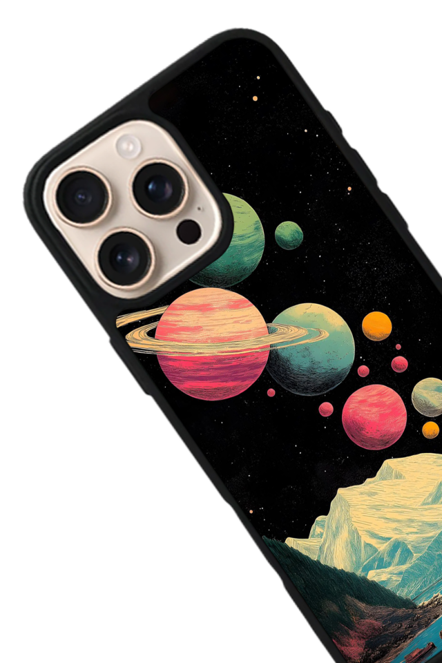 iPhone 15 Pro Uyumlu Uzay Tasarımlı Glossy Premium Kılıf
