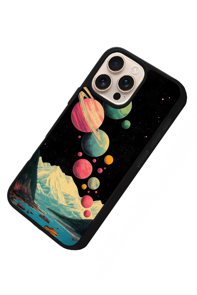 iPhone 15 Pro Uyumlu Uzay Tasarımlı Glossy Premium Kılıf