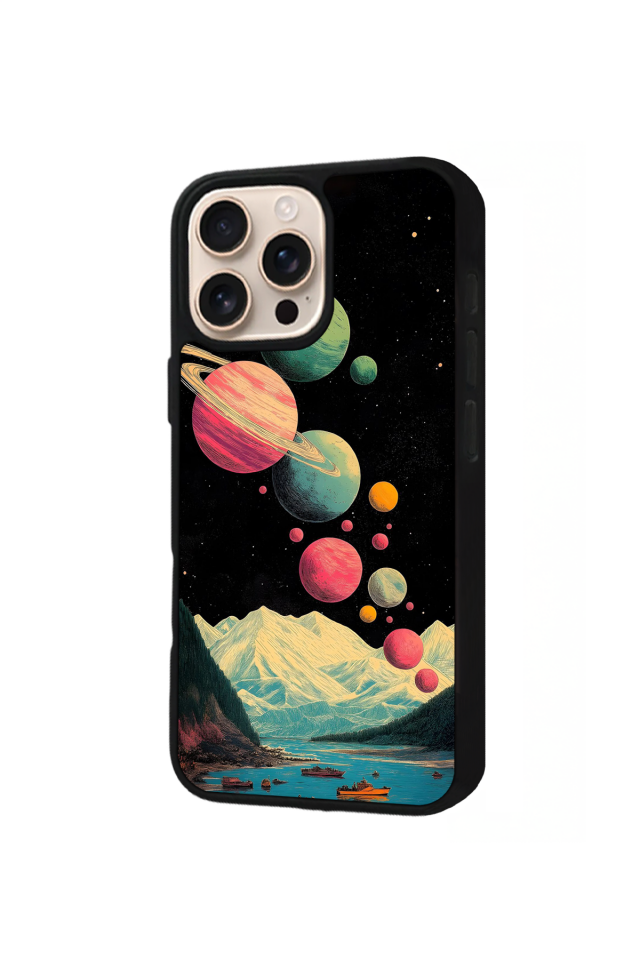 iPhone 15 Pro Uyumlu Uzay Tasarımlı Glossy Premium Kılıf