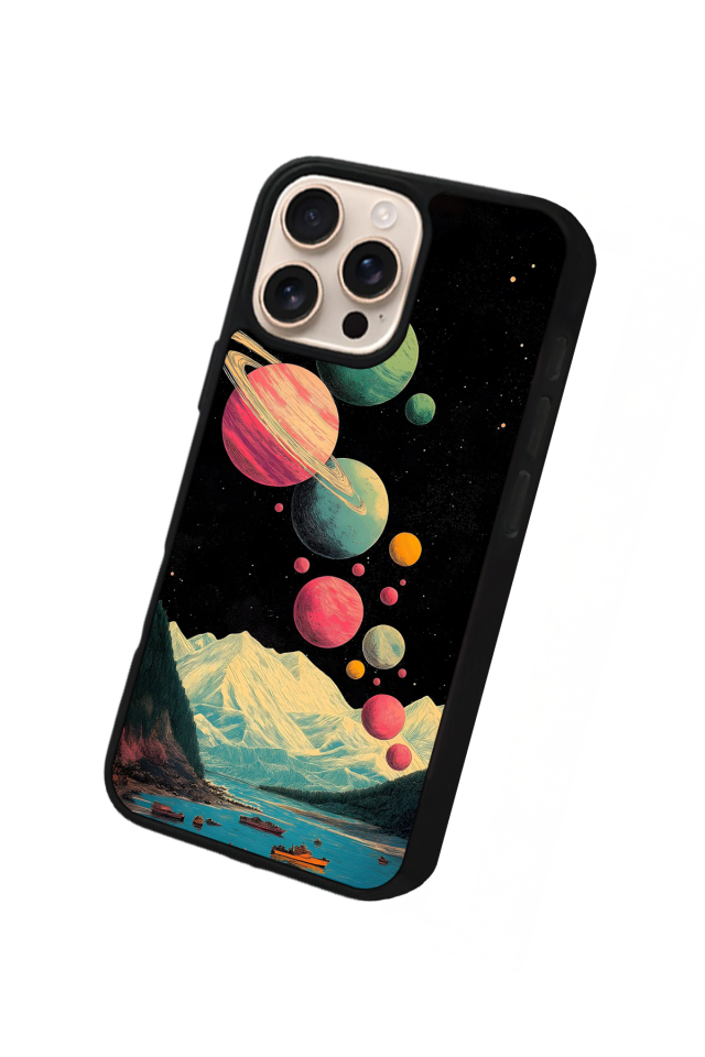 iPhone 15 Pro Uyumlu Uzay Tasarımlı Glossy Premium Kılıf