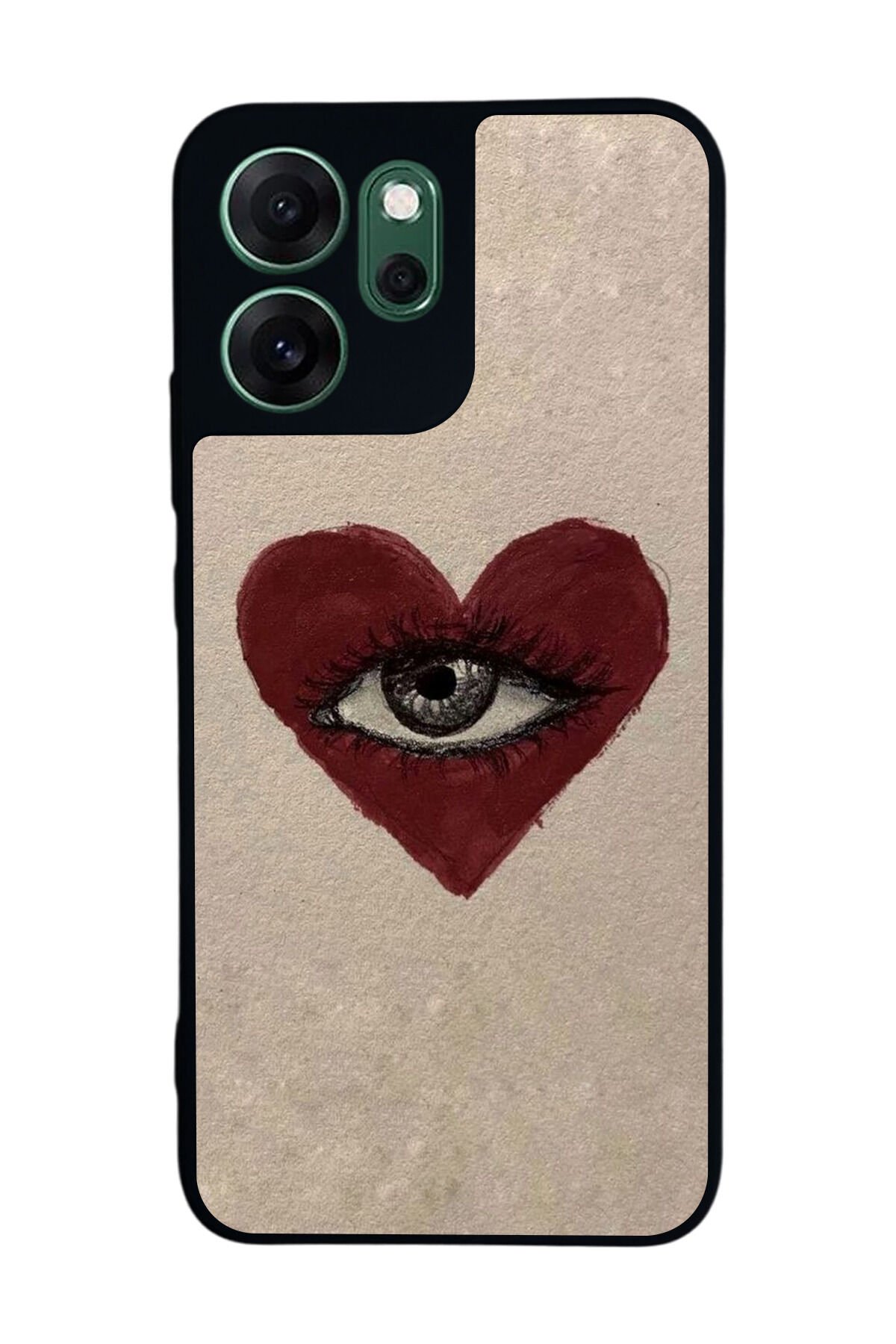 Oppo Reno 14F Uyumlu Kalp Love Tasarımlı Glossy Premium Kılıf