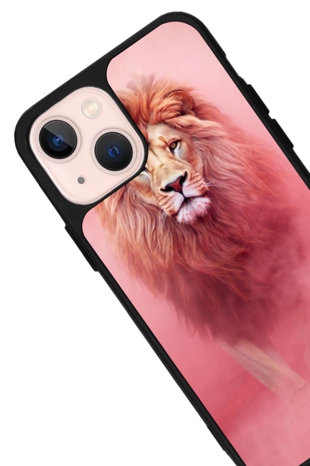 iPhone 13 Mini Uyumlu Aslan Tasarımlı Glossy Premium Kılıf