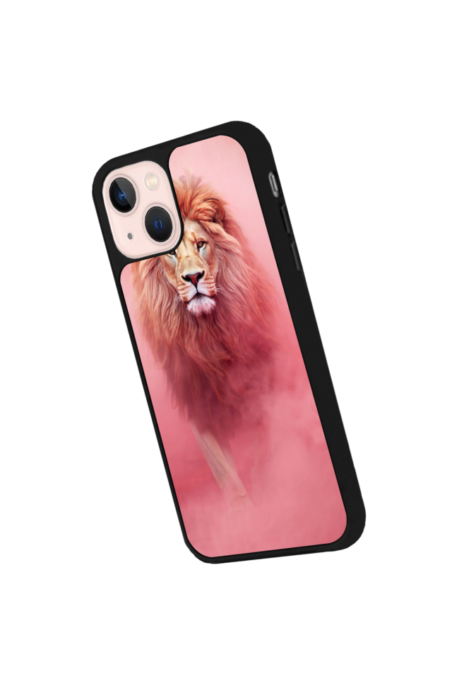 iPhone 13 Mini Uyumlu Aslan Tasarımlı Glossy Premium Kılıf