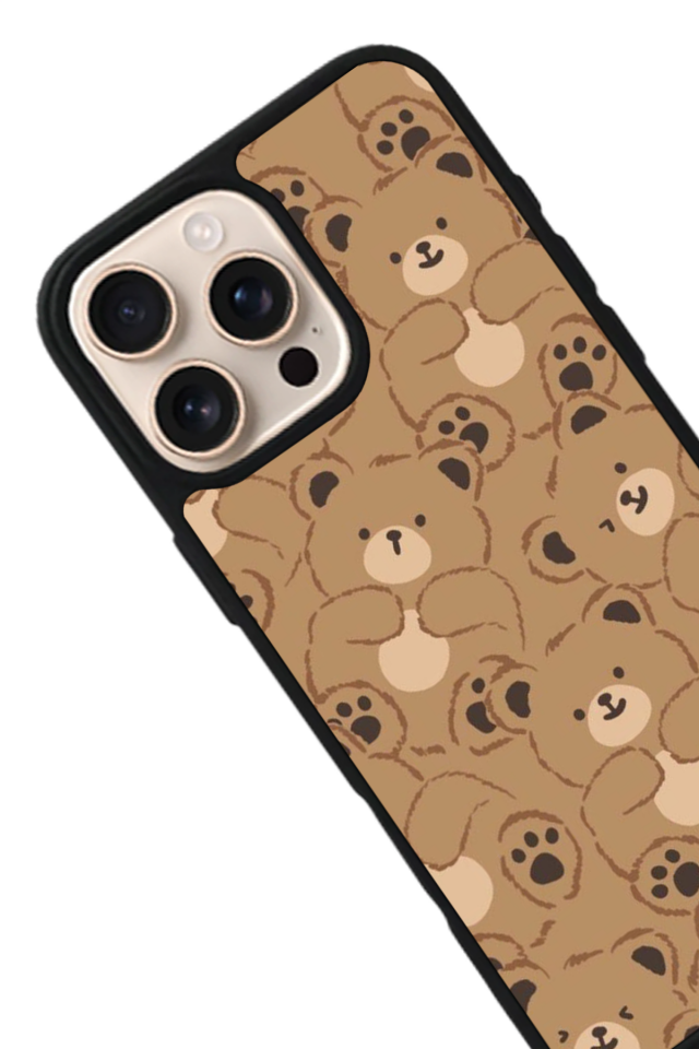 iPhone 16 Pro Uyumlu Ayı Tasarımlı Glossy Premium Kılıf