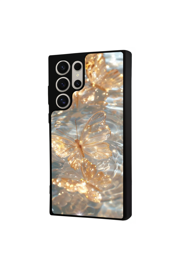 Samsung Galaxy S22 Ultra Uyumlu Kelebek Tasarımlı Glossy Premium Kılıf