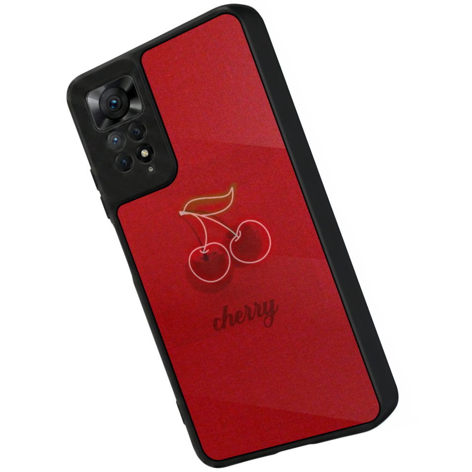 Xiaomi Redmi Note 11 Pro Uyumlu Kiraz Tasarımlı Glossy Premium Kılıf