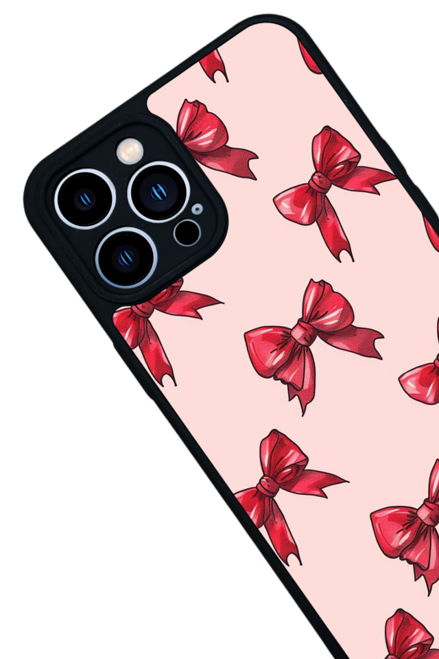 iPhone 12 Pro Max Uyumlu Kurdele Tasarımlı Glossy Premium Kılıf