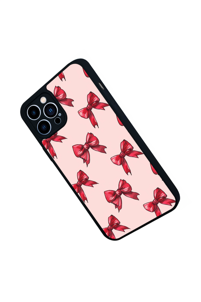 iPhone 12 Pro Max Uyumlu Kurdele Tasarımlı Glossy Premium Kılıf