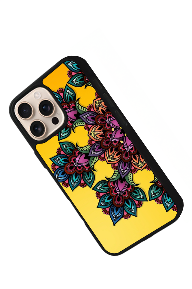 iPhone 15 Pro Max Uyumlu Mandala Tasarımlı Glossy Premium Kılıf