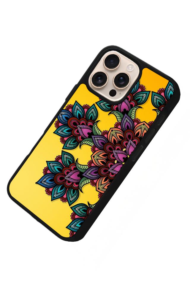 iPhone 15 Pro Max Uyumlu Mandala Tasarımlı Glossy Premium Kılıf