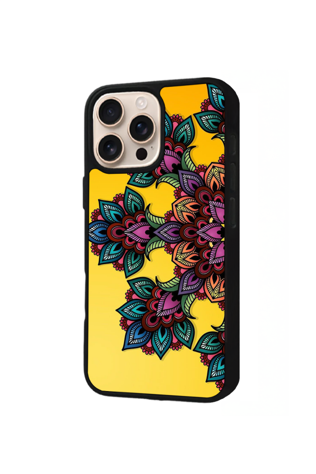 iPhone 15 Pro Max Uyumlu Mandala Tasarımlı Glossy Premium Kılıf