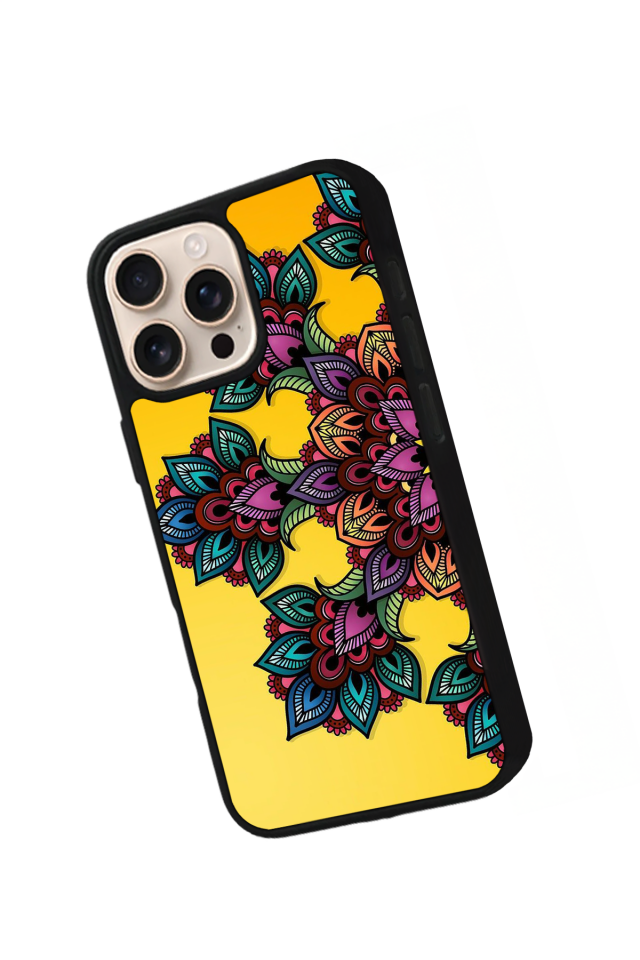 iPhone 15 Pro Max Uyumlu Mandala Tasarımlı Glossy Premium Kılıf