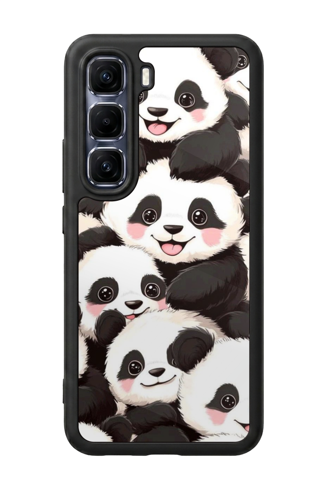 Infinix Hot 60 Pro Plus Uyumlu Panda Tasarımlı Glossy Premium Kılıf