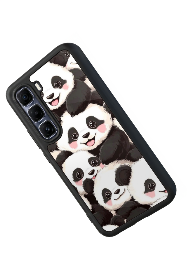 Infinix Hot 60 Pro Plus Uyumlu Panda Tasarımlı Glossy Premium Kılıf