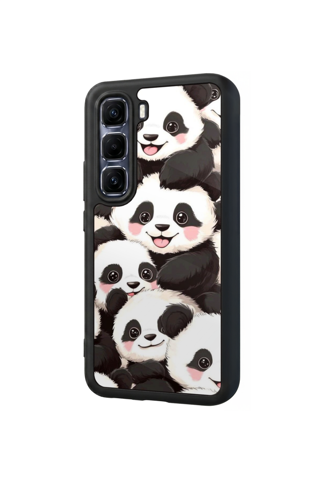 Infinix Hot 60 Pro Plus Uyumlu Panda Tasarımlı Glossy Premium Kılıf