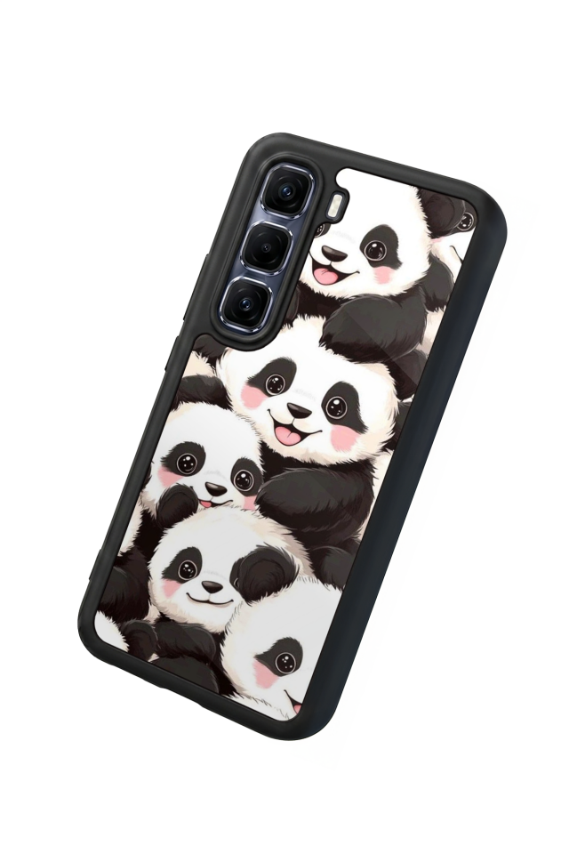 Infinix Hot 60 Pro Plus Uyumlu Panda Tasarımlı Glossy Premium Kılıf