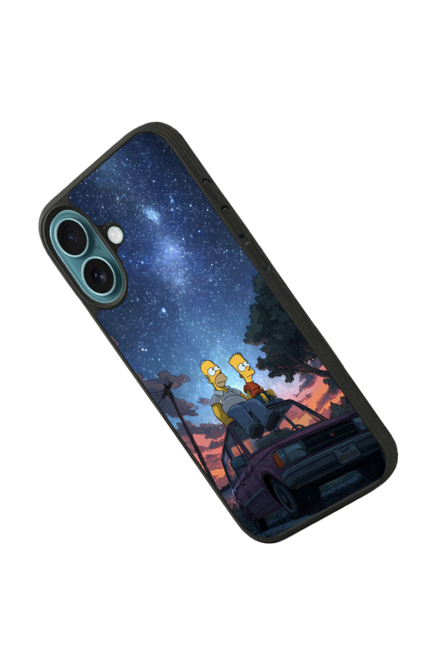 iPhone 16 Plus Uyumlu The Simpsons Tasarımlı Glossy Premium Kılıf