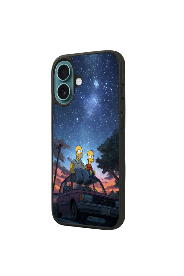 iPhone 16 Plus Uyumlu The Simpsons Tasarımlı Glossy Premium Kılıf