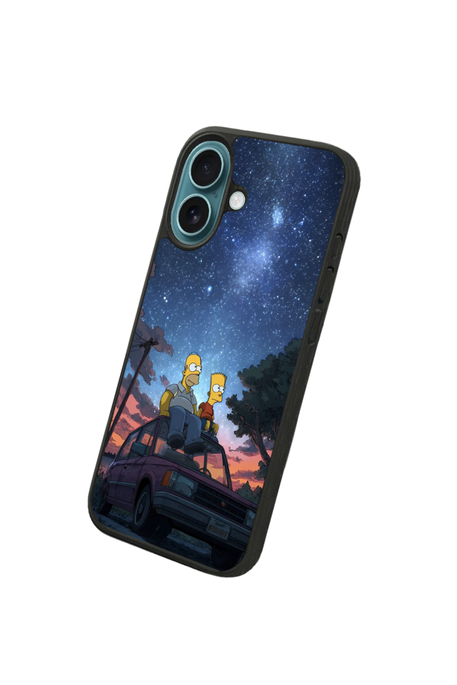 iPhone 16 Plus Uyumlu The Simpsons Tasarımlı Glossy Premium Kılıf