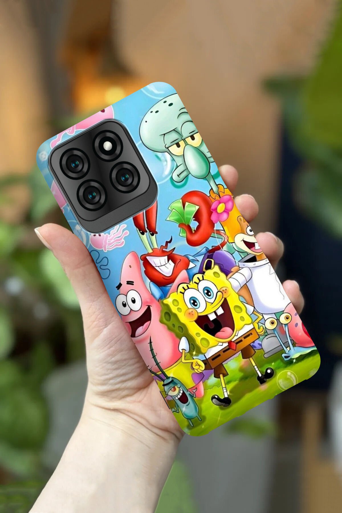 Reeder S71 Uyumlu Kamera Korumalı Sünger Bob Desenli HD Baskılı Silikon Kılıf