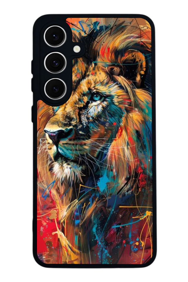 Samsung Galaxy S24 FE Uyumlu Aslan Tasarımlı Glossy Premium Kılıf