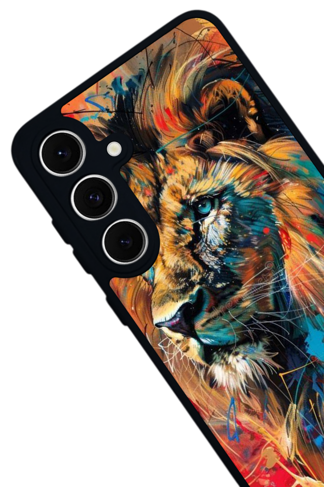 Samsung Galaxy S24 FE Uyumlu Aslan Tasarımlı Glossy Premium Kılıf