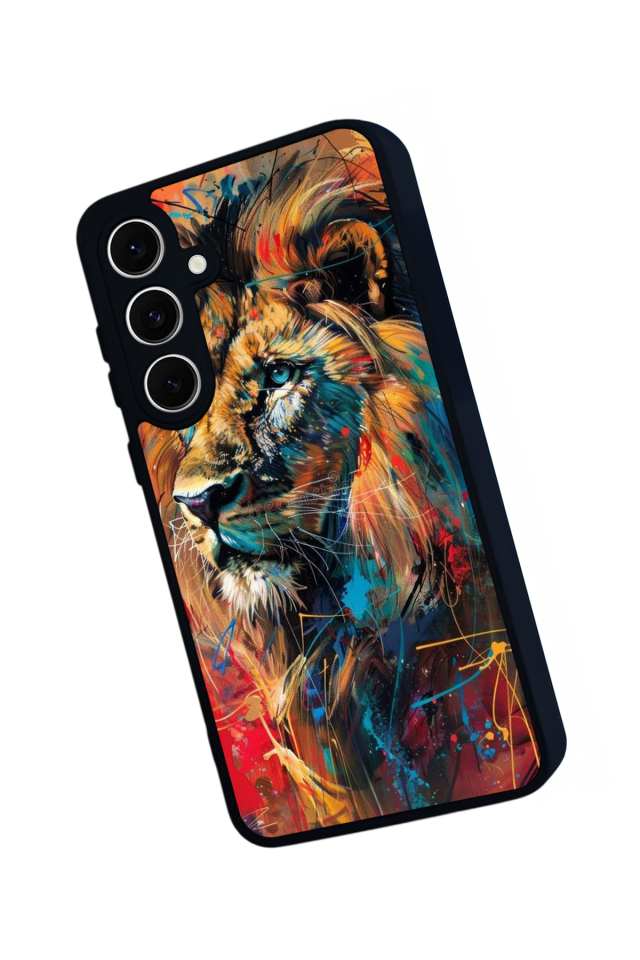 Samsung Galaxy S24 FE Uyumlu Aslan Tasarımlı Glossy Premium Kılıf